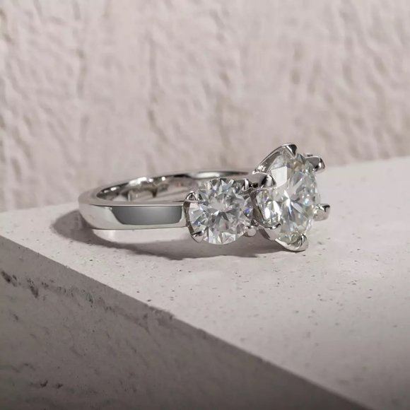 Certified 5ct. t.w. Diamond Three-stone Brilliant Cut Engagement Ring - Picture 6 of 16